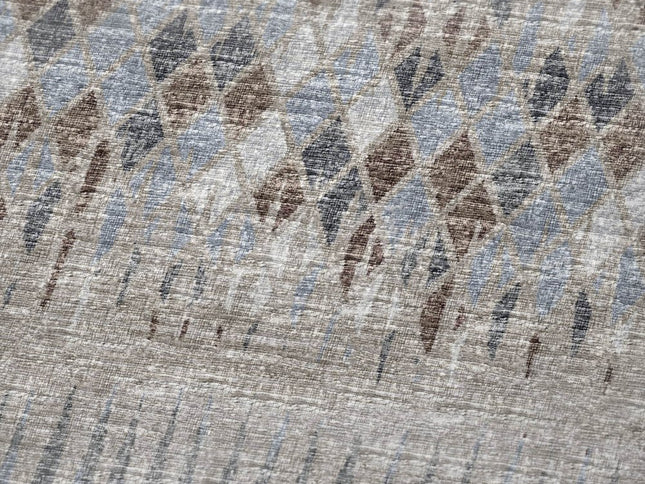 50" X 70" Blue And Gray Geometric Polyester Woven Plush Throw Blanket