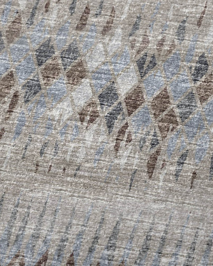 50" X 70" Blue And Gray Geometric Polyester Woven Plush Throw Blanket