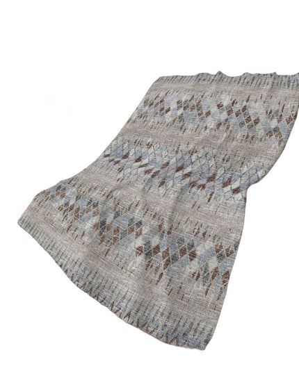 50" X 70" Blue And Gray Geometric Polyester Woven Plush Throw Blanket
