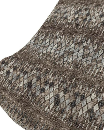 50" X 70" Brown And Beige Geometric Polyester Woven Plush Throw Blanket