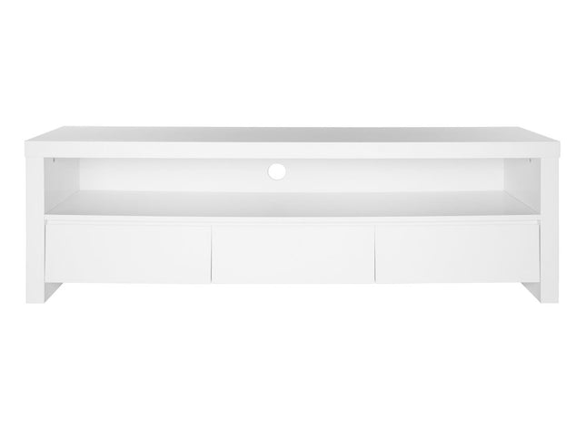 59" White Enclosed and Open Storage TV Stand