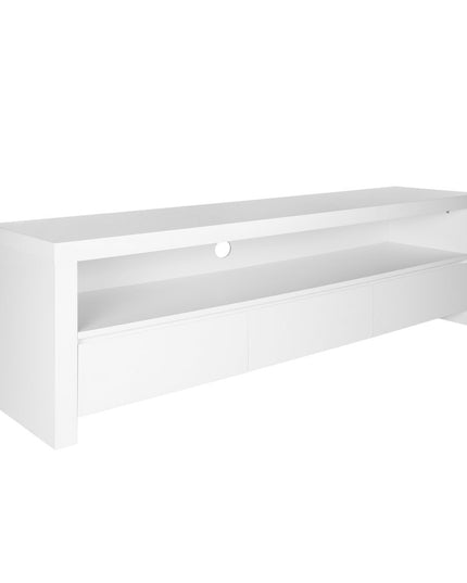 59" White Enclosed and Open Storage TV Stand