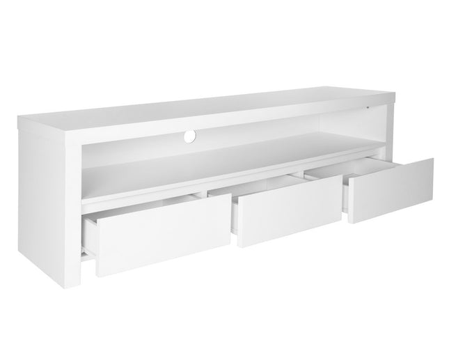 59" White Enclosed and Open Storage TV Stand