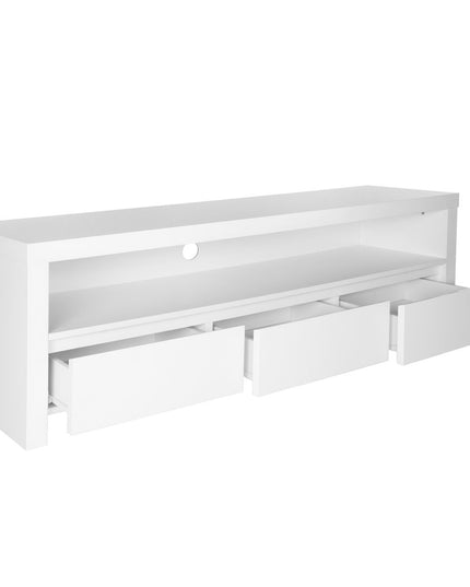 59" White Enclosed and Open Storage TV Stand