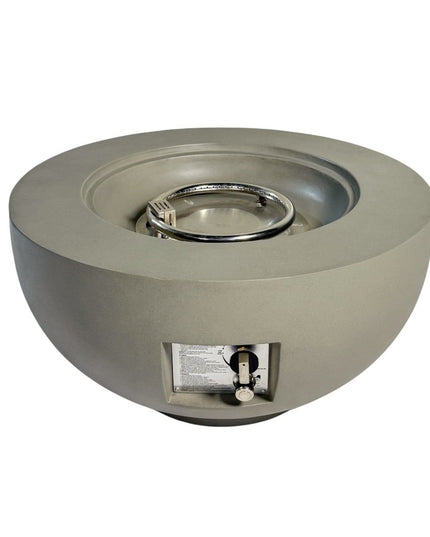 40000 BTU 28" Gray Magnesium Oxide Propane Round Fire Pit Table With Cover