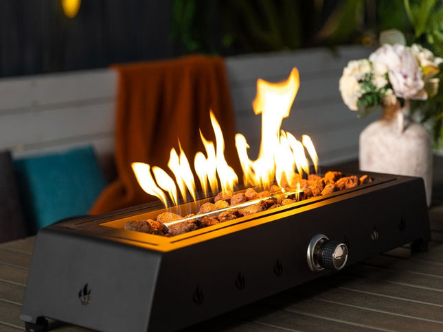 40000 BTU 28" Black Steel Propane Rectangular Fire Pit