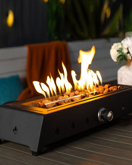 40000 BTU 28" Black Steel Propane Rectangular Fire Pit