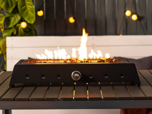 40000 BTU 28" Black Steel Propane Rectangular Fire Pit