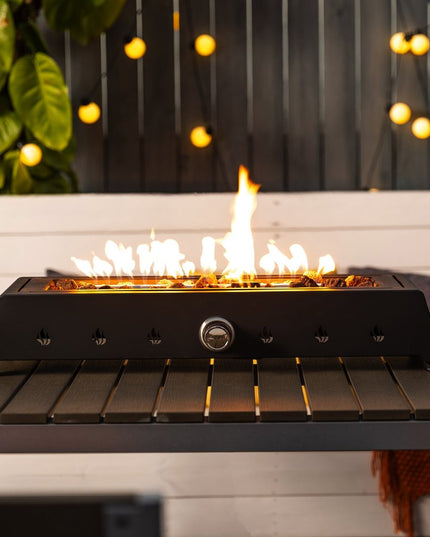 40000 BTU 28" Black Steel Propane Rectangular Fire Pit