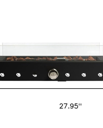 40000 BTU 28" Black Steel Propane Rectangular Fire Pit