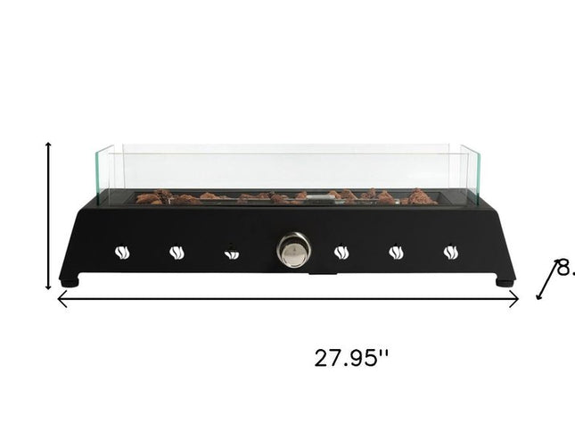 40000 BTU 28" Black Steel Propane Rectangular Fire Pit