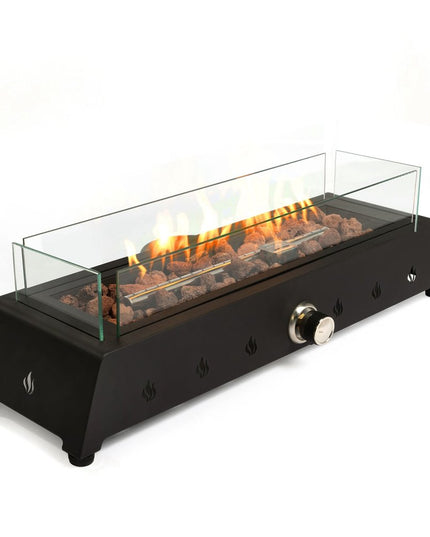 40000 BTU 28" Black Steel Propane Rectangular Fire Pit
