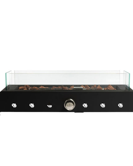 40000 BTU 28" Black Steel Propane Rectangular Fire Pit