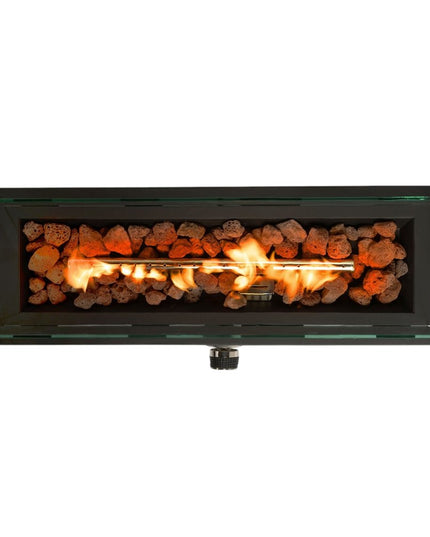 40000 BTU 28" Black Steel Propane Rectangular Fire Pit