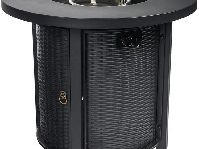 50000 BTU 30" Black Steel Propane Round Fire Pit