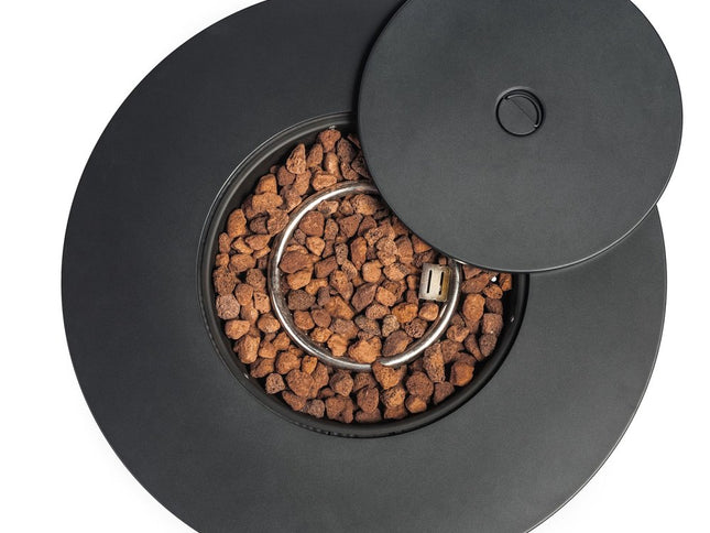 50000 BTU 30" Black Steel Propane Round Fire Pit