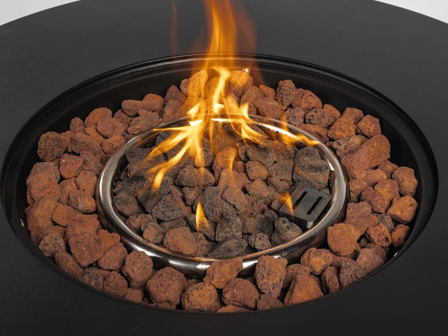 50000 BTU 30" Black Steel Propane Round Fire Pit