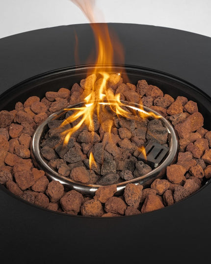 50000 BTU 30" Black Steel Propane Round Fire Pit Table