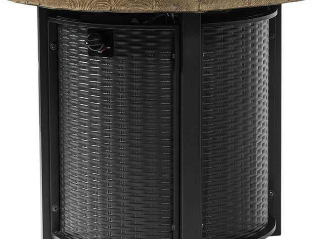50000 BTU 30" Black And Brown Steel Propane Round Fire Pit Table