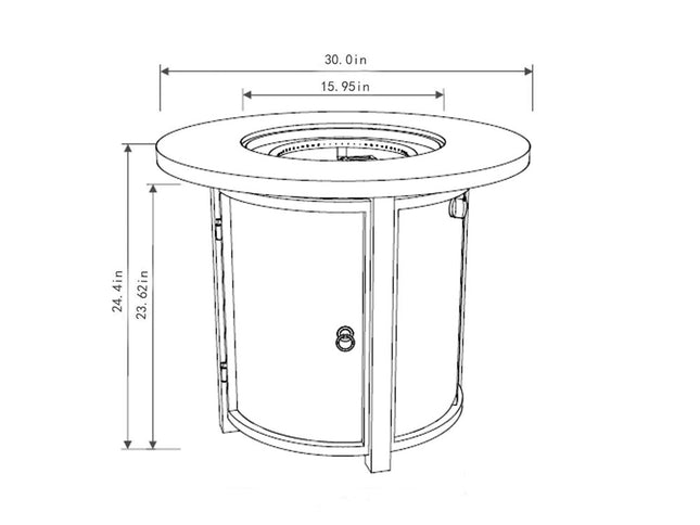 50000 BTU 30" Black And Brown Steel Propane Round Fire Pit