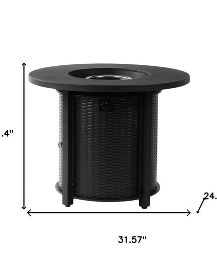 50000 BTU 32" Black Steel Propane Round Fire Pit Table