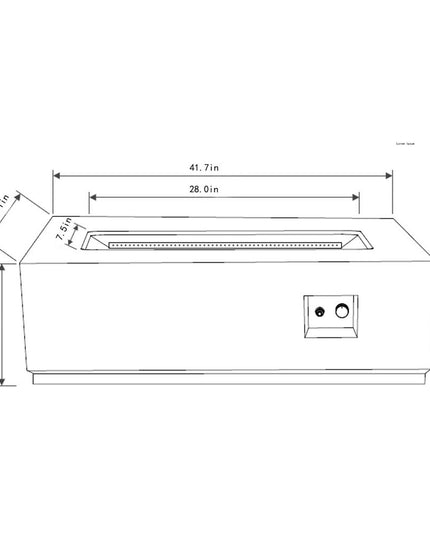 50000 BTU 42" Gray Steel Propane Rectangular Fire Pit With Cover