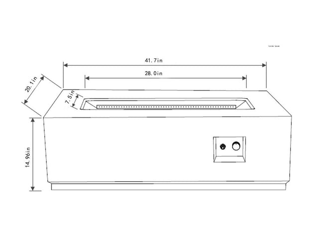 50000 BTU 42" Gray Steel Propane Rectangular Fire Pit Table With Cover
