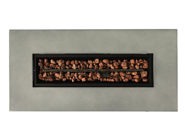 50000 BTU 42" Gray Steel Propane Rectangular Fire Pit With Cover