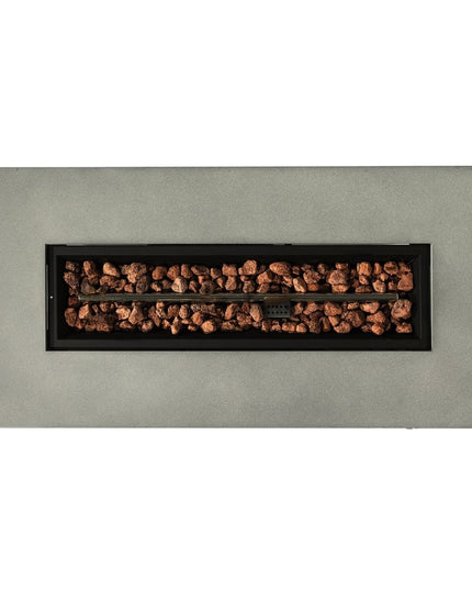 50000 BTU 42" Gray Steel Propane Rectangular Fire Pit With Cover