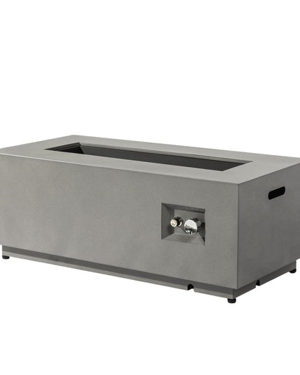 50000 BTU 42" Gray Steel Propane Rectangular Fire Pit With Cover