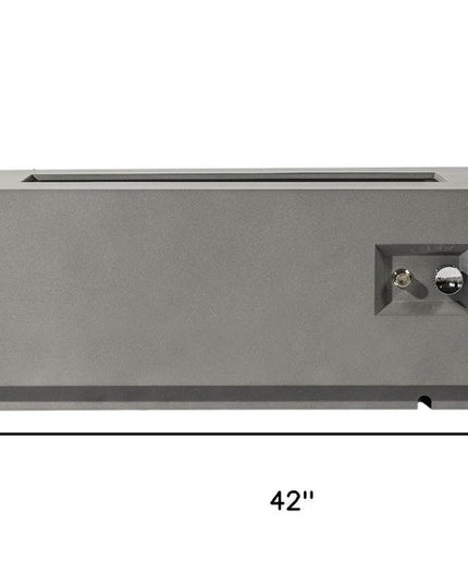 50000 BTU 42" Gray Steel Propane Rectangular Fire Pit With Cover