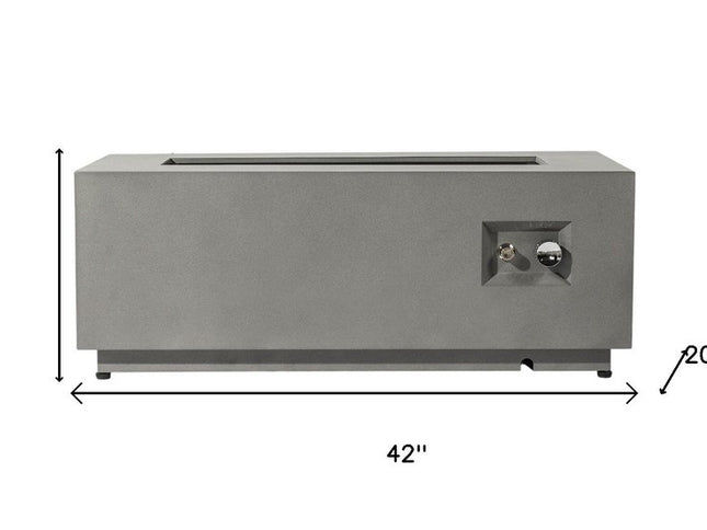 50000 BTU 42" Gray Steel Propane Rectangular Fire Pit Table With Cover