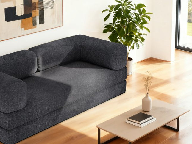 82" Gray Chenille Convertible Futon Sleeper Sofa