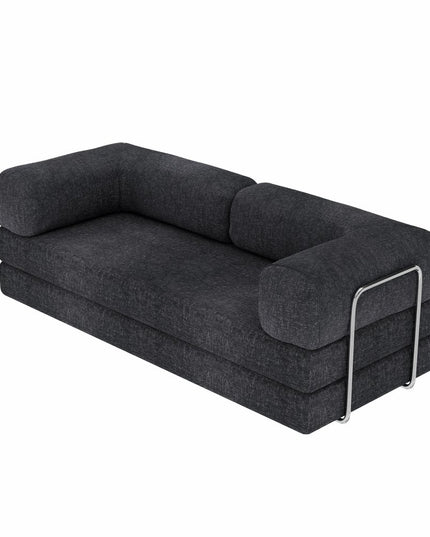 82" Gray Chenille Convertible Futon Sleeper Sofa