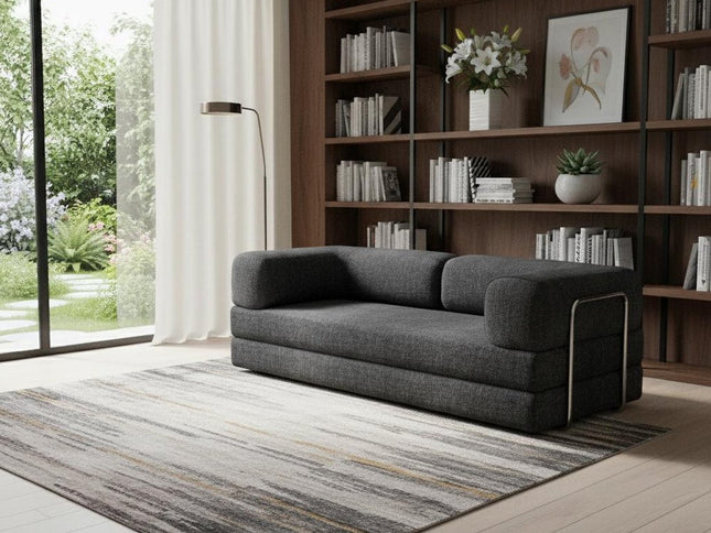 82" Gray Chenille Convertible Futon Sleeper Sofa