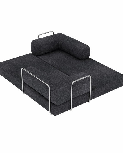 82" Gray Chenille Convertible Futon Sleeper Sofa