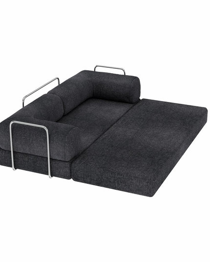 82" Gray Chenille Convertible Futon Sleeper Sofa