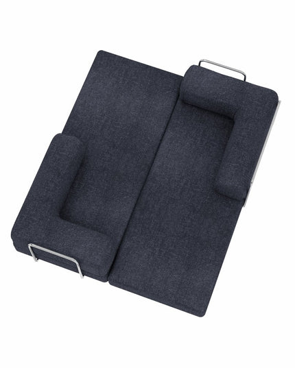 82" Blue Chenille Convertible Futon Sleeper Sofa