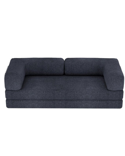 82" Blue Chenille Convertible Futon Sleeper Sofa