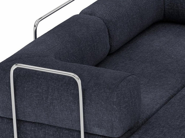 82" Blue Chenille Convertible Futon Sleeper Sofa