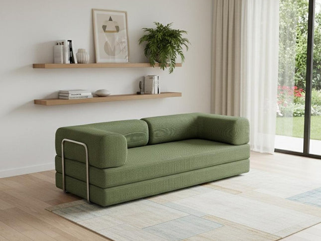 82" Green Corduroy Convertible Futon Sleeper Sofa