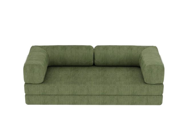 82" Green Corduroy Convertible Futon Sleeper Sofa
