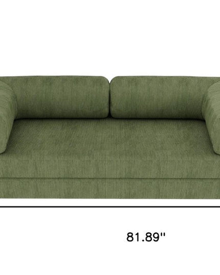 82" Green Corduroy Convertible Futon Sleeper Sofa