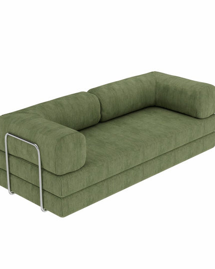 82" Green Corduroy Convertible Futon Sleeper Sofa