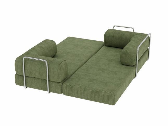 82" Green Corduroy Convertible Futon Sleeper Sofa
