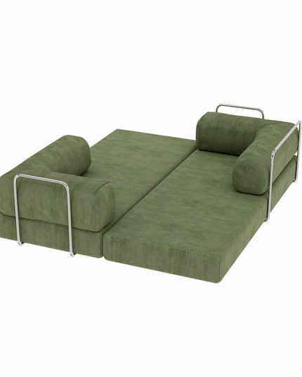 82" Green Corduroy Convertible Futon Sleeper Sofa