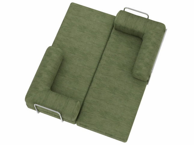 82" Green Corduroy Convertible Futon Sleeper Sofa