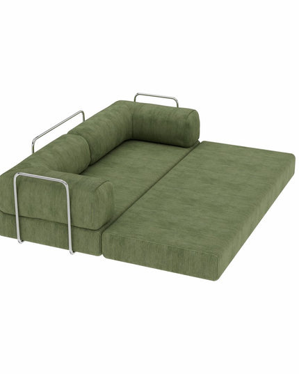 82" Green Corduroy Convertible Futon Sleeper Sofa