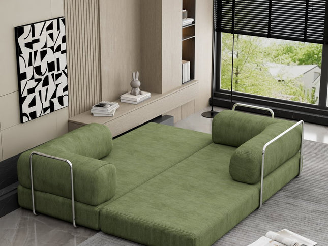 82" Green Corduroy Convertible Futon Sleeper Sofa