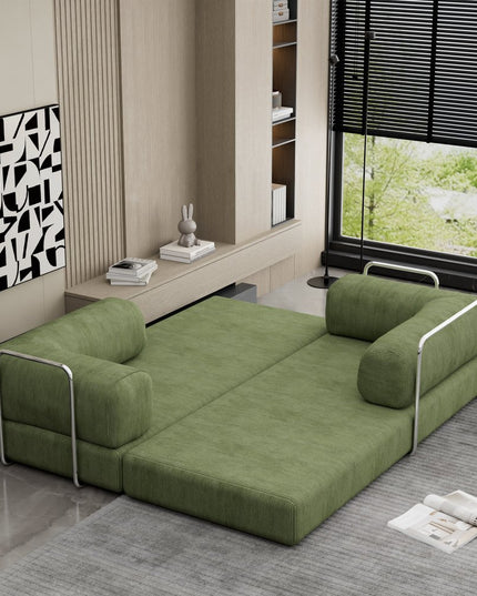 82" Green Corduroy Convertible Futon Sleeper Sofa